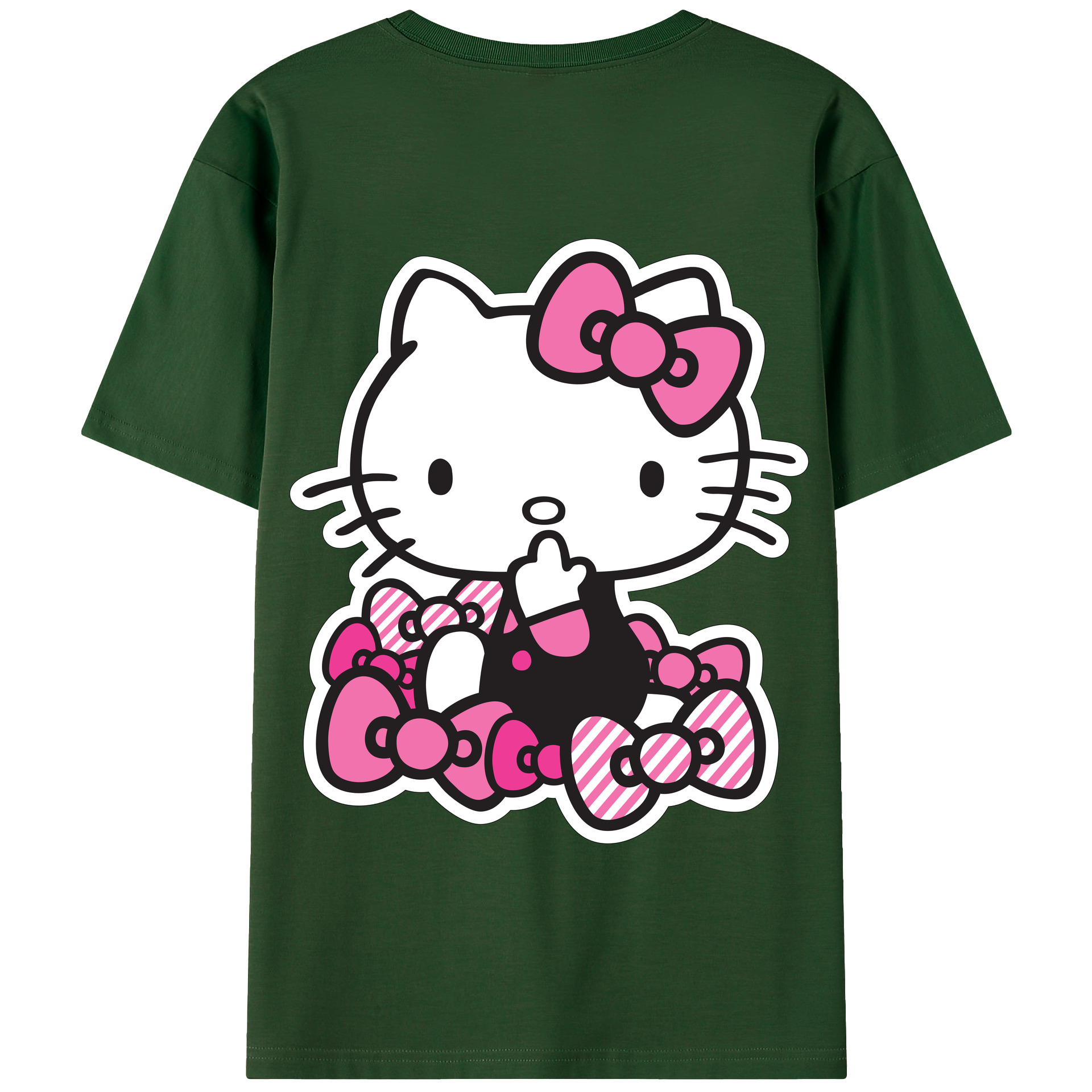 （画像用） Hello Kitty ハローキティ 綿100％半袖Tシャツ（背面プリント）